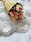 geflochtener Kerzenhalter aus Gießmasse - Boho Teelichthalter, handgemacht, dekorativ, minimalistische Deko Geschenkidee