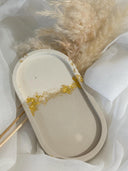 Schmuckschale ovales Betontablett aus Gießmasse - Geschenk für Sie, Dekoration für zu Hause Geschenkidee zum Geburtstag oder Ostern