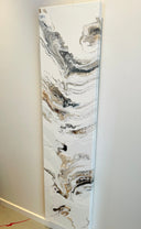 Luxuriöses Pouring Gemälde - Original Acrylbild in Beige, Schwarz & Weiß auf Leinwand 1,60 x 40cm