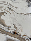 Minimalistisches Pouring Kunstwerk in Naturtönen Beige Schwarz- Abstraktes Acrylbild auf Leinwand 80x40cm