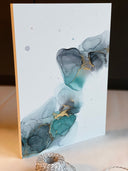 Abstrakte Malerei Bilder Kunstwerke Alcohol Ink Art Original Wandbild Dekoration 41,5 x29cm