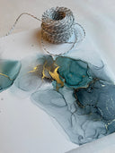 Abstrakte Malerei Bilder Kunstwerke Alcohol Ink Art Original Wandbild Dekoration 41,5 x29cm