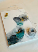 Abstrakte Malerei Bilder Kunstwerke Alcohol Ink Art Original Wandbild Dekoration 41,5 x29cm