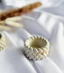 geflochtener Kerzenhalter aus Gießmasse - Boho Teelichthalter, handgemacht, dekorativ, minimalistische Deko Geschenkidee