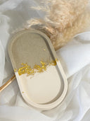 Schmuckschale ovales Betontablett aus Gießmasse  - Geschenk für Sie, Dekoration für zu Hause Geschenkidee zum Geburtstag oder Ostern