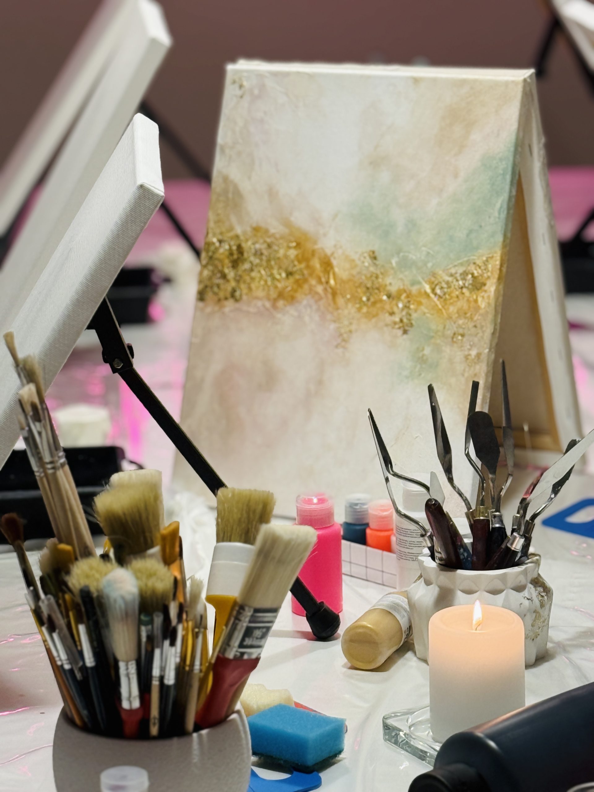 Acryl Night Gestalte dein Textur Art Kunstwerk